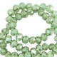 Top Glas Facett Glasschliffperlen 4x3mm rondellen Citrus green-pearl shine coating